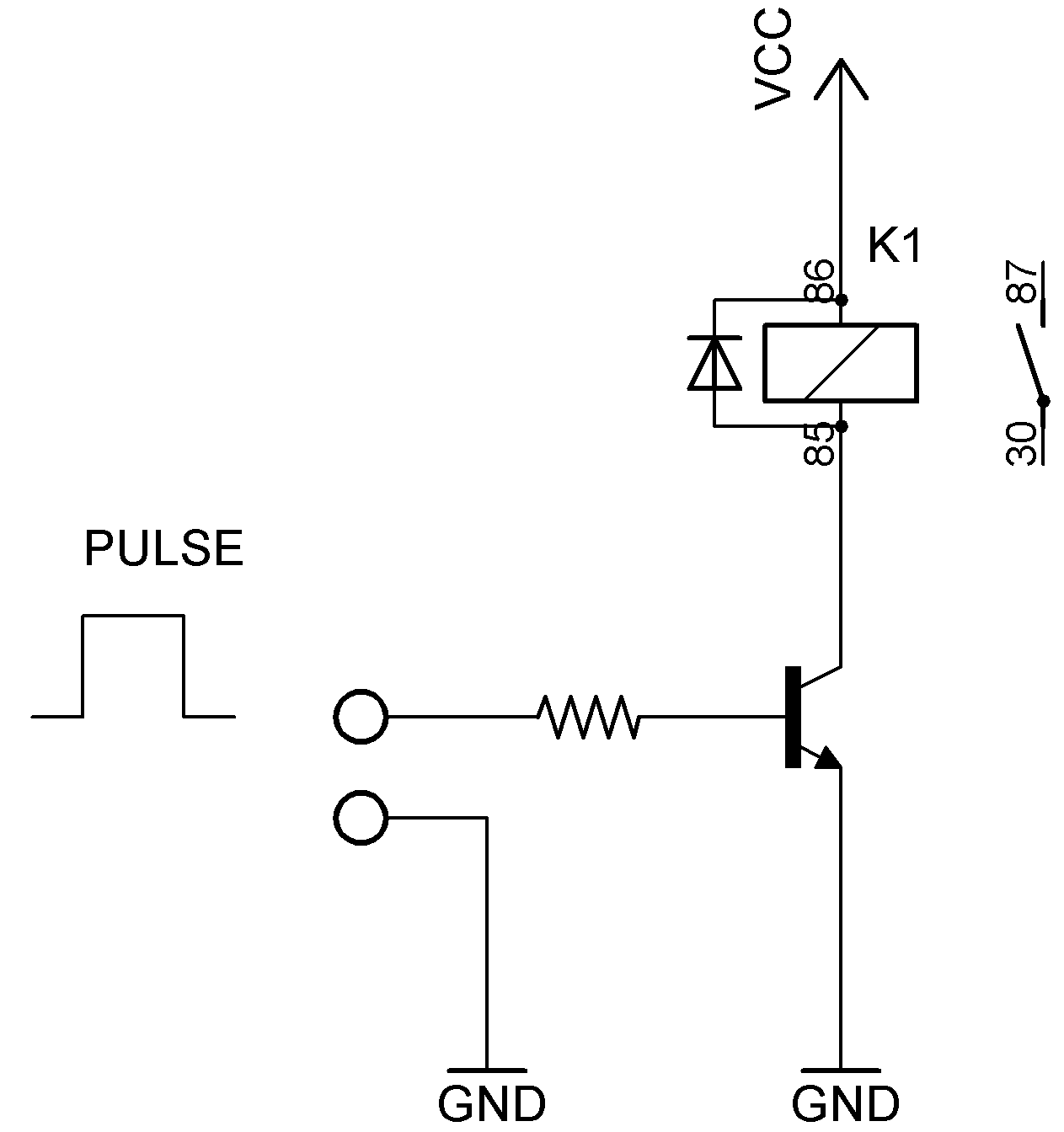 Figura 2: Protezione di un transistor da transitori di tensione dovuti a carichi induttivi. 