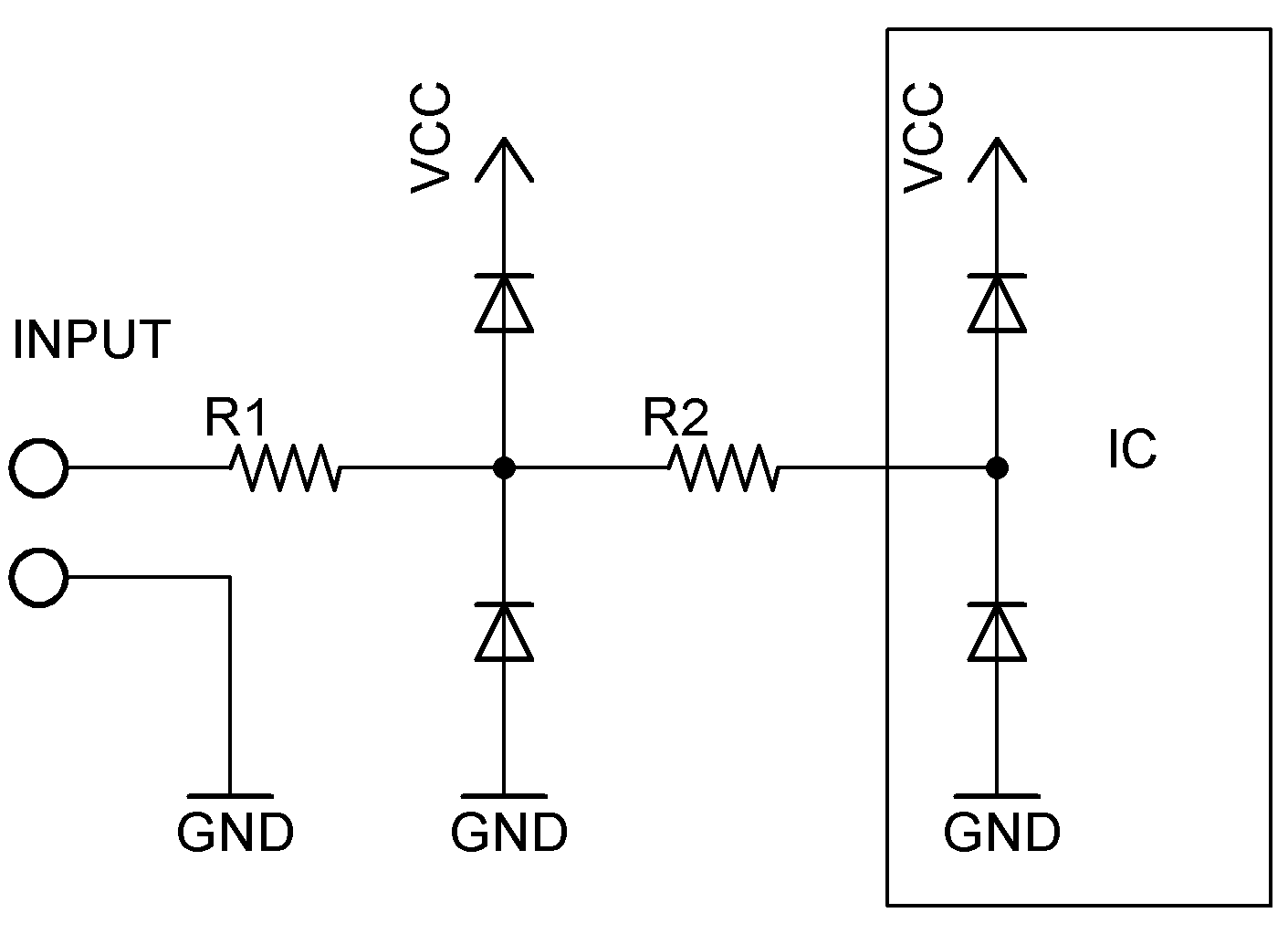Figura 4: Miglioramento del circuito di protezione degli ingressi digitali di un integrato.