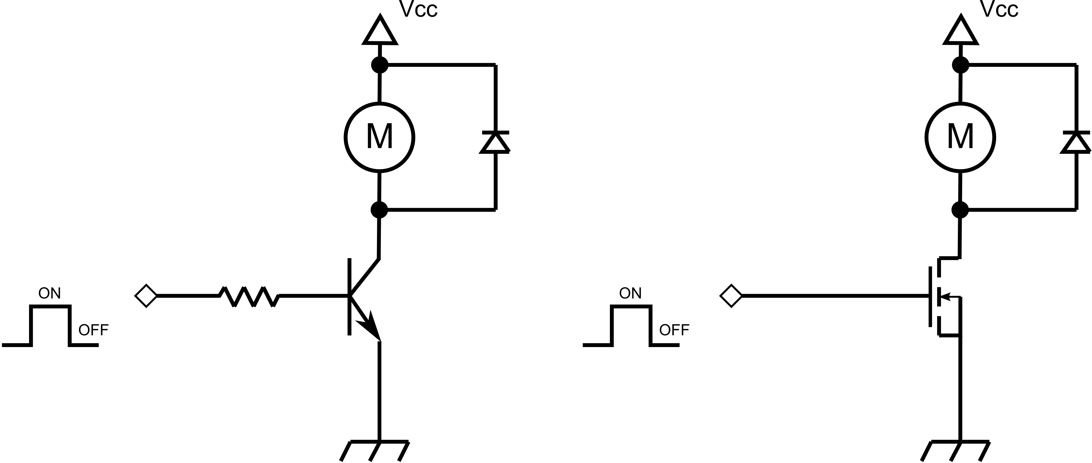 Figura 1: Schema base per il controllo di un motore DC in modalità ON-OFF
