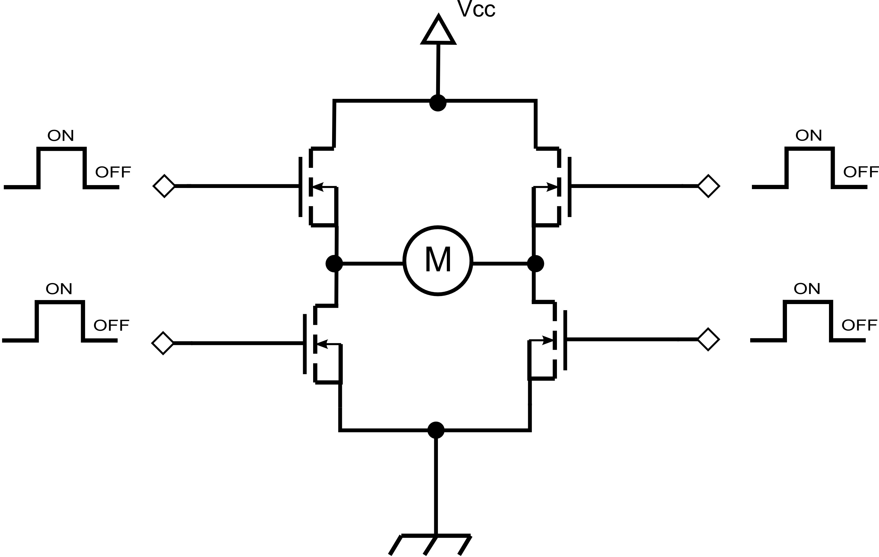 Figura 5: Esempio di ponte H realizzato con transistor MOS